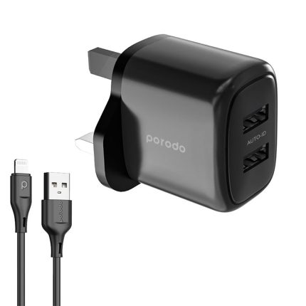 آداپتور شارژر دوگانه Porodo مدل PD-12WDAUKL