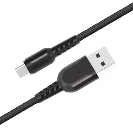 کابل Type-C فلزی Porodo مدل PD-CMETRP24-BK